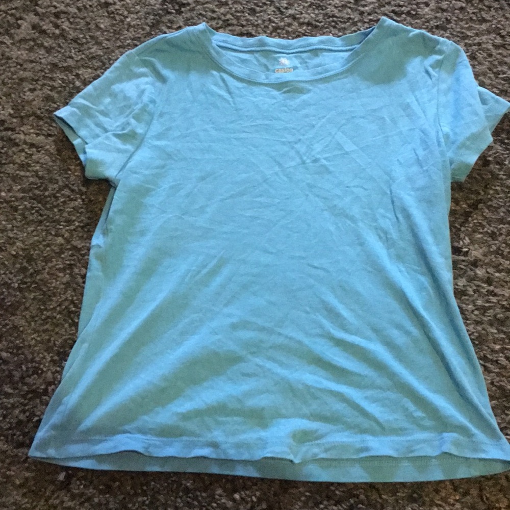 Plain blue short sleeve T-shirt